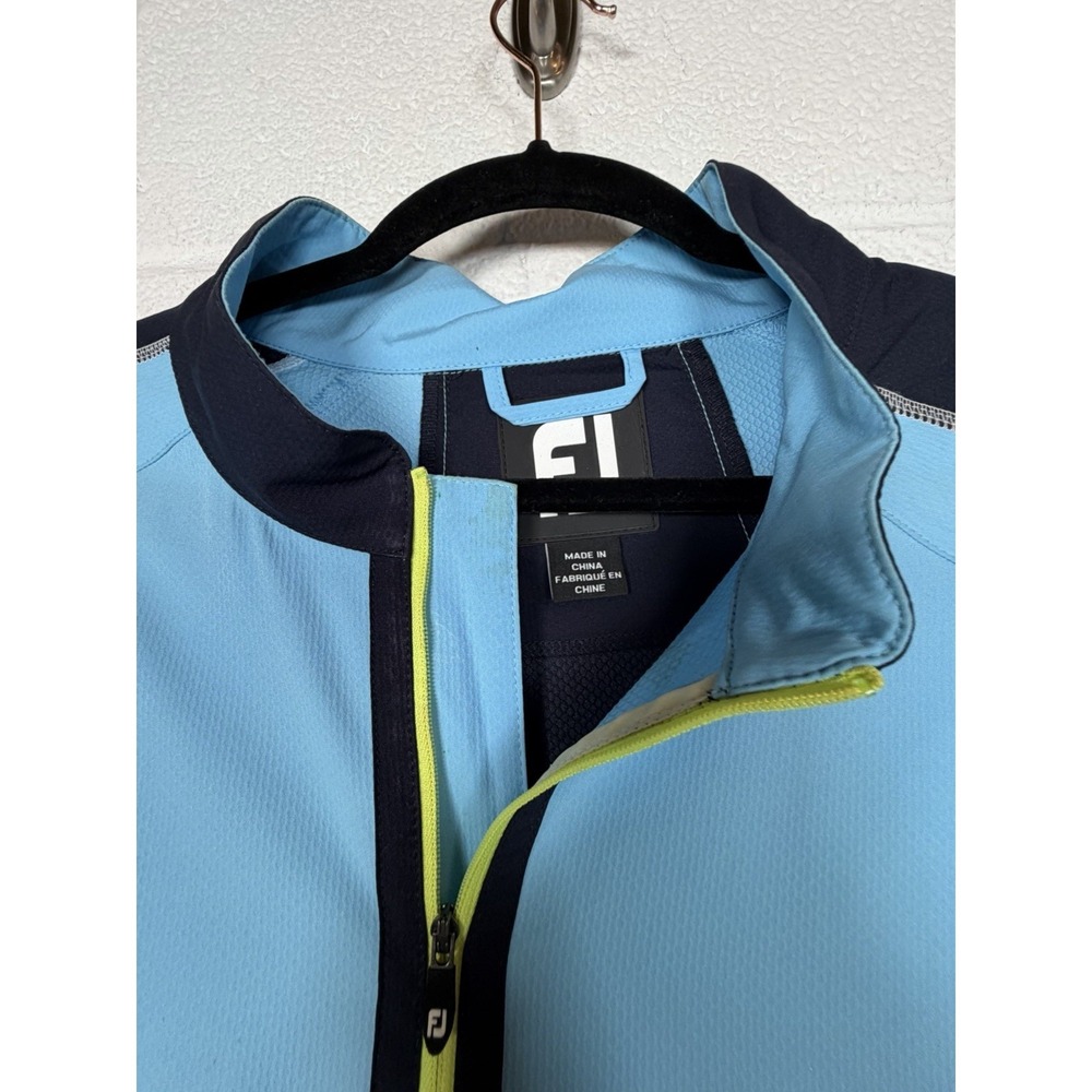 FootJoy FJ 1/2 Zip Pullover Jacket Blue Athletic Golf Windbreaker Large - Picture 3 of 11